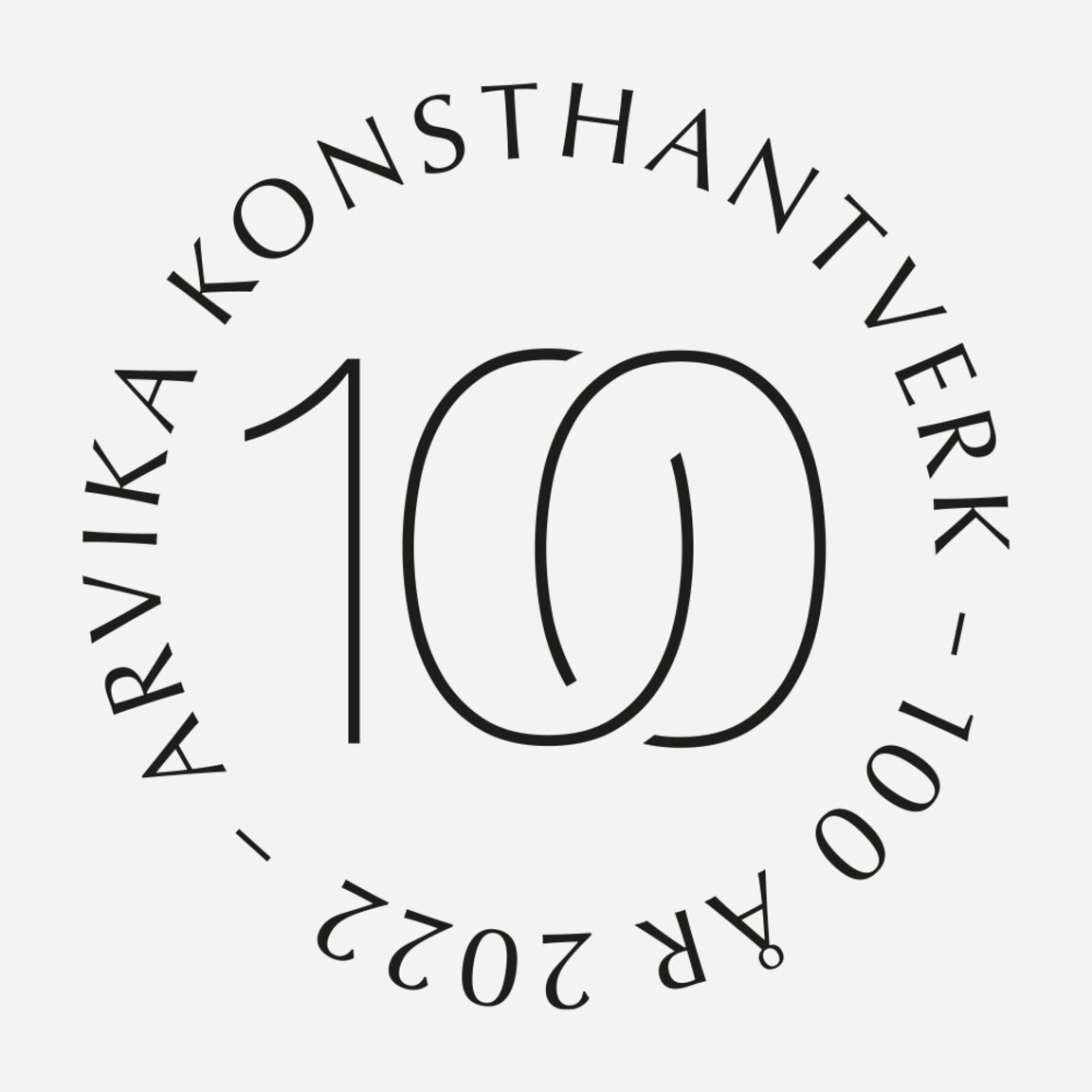 Arvika Konsthantverk 100 år 2022. Logga av Lars Norrby.